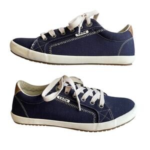 TAOS Star Burst Women’s Size 8 Navy Blue White Lace-Up Canvas Sneakers STB-13834